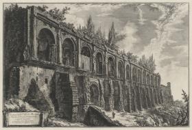 Überreste der Villa des Maecenas in Tivoli (aus: Vedute di Roma)
