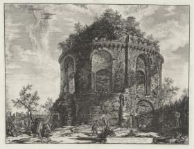 Ansicht des Tempio della Tosse in der Nähe von Tivoli (aus: Vedute di Roma)