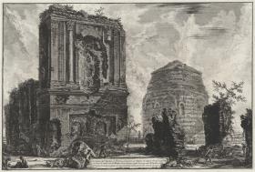 Ansicht des Grabmahls des Piso Licinianus (aus: Vedute di Roma)