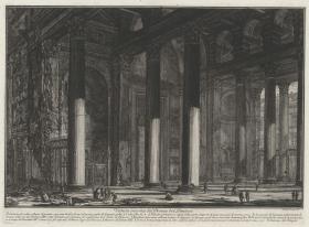 Innenansicht des Pronaos des Pantheons (aus: Vedute di Roma)