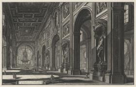 Innenansicht der Basilika San Giovanni in Laterano (aus: Vedute di Roma)