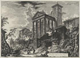 Ansicht des Herkules-Tempels in der Stadt Cora, zehn Meilen von Velletri entfernt (aus: Vedute di Roma)