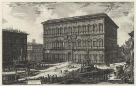 Ansicht des Palazzo Farnese (aus: Vedute di Roma)