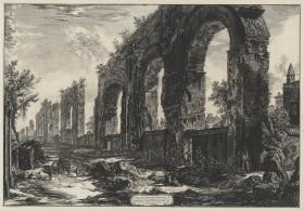 Überreste der neronischen Aquädukte (aus: Vedute di Roma)