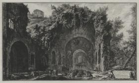 Ansicht der Quelle und der Grotte der Egeria außerhalb der Porta Capena oder der von San Sebastian (aus: Vedute di Roma)