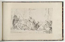 Szene einer Festnahme aus dem Alten Testament. in: Recueil de differents sujets d’étude gravé d’après les dessins de Rembrandt par D. Laurentz