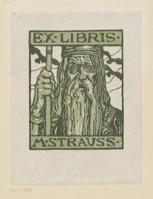 Exlibris M. Strauss (Margarethe Strauss)