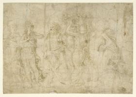 Musizierende Mänaden, Bacchus, Satyrn
