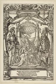 Maria mit Kind zwischen den Schutzheiligen der Stadt Freiburg i. Br., Georg und Lambrecht