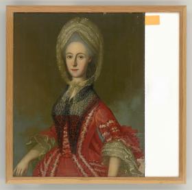 Porträt einer Frau in Manteau mit Engageantes und Dormeuse
