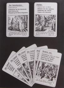Biblisches Quartettspiel. Neues Testament. 48 Karten mit Bildern von Schnorr von Carolsfeld.