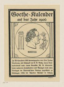 Titelschild zu Goethe-Kalender auf das Jahr 1906