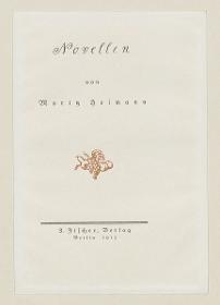 Titelblatt zu Moritz Heimann, Novellen