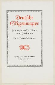 Probedruck des Titelblatts von Deutsche Skizzenmappe