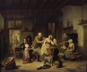 Holländische Familienszene
