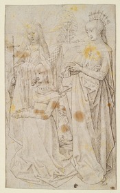 Die heilige Margarete und die heilige Katharina mit einer Stifterin