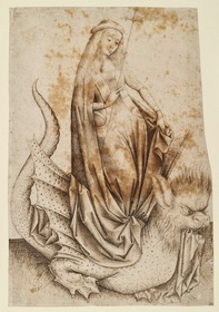 Die hl. Margarete auf dem Drachen stehend