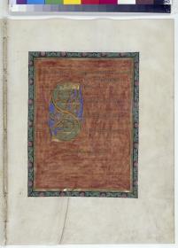Evangelistar Heinrichs IV. (?), Zierseite zu Johannes 14,23 mit Initiale S