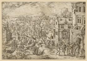 Die Geschichte des Tobias in weiter Landschaft