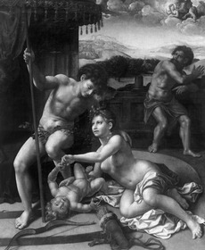 Mythologische Szene / Vulkan überrascht Mars und Venus