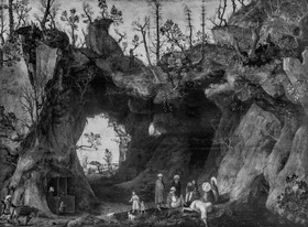 Felslandschaft mit Flucht nach Ägypten
