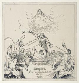"Albrecht Dürers Exequien". Karte zum Dürerfest des Vereins der jüngeren Künstler, 18. April 1836
