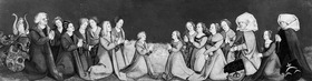 Predellentafel mit sechzehnköpfiger Stifterfamilie