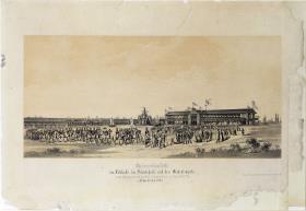 Gesamtansicht der Festhalle, der Schießhalle und des Gabentempels
zum allgemeinen deutschen Schützenfest in Frankfurt a./M. v.13 bis 20 Juli 1862.