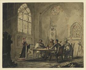 Marienburg, Burgraum mit Rittern