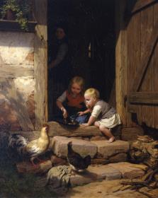 Kinder in der Haustüre