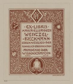Ex libris Maria Elisabeth Wentzel-Heckmann