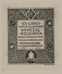 Ex libris Maria Elisabeth Wentzel-Heckmann