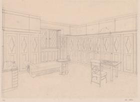 Giessen, Grossherzogliche Wohnung im Alten Schloss  Schlafzimmer, Perspektive von Nordwesten
