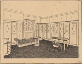 Giessen, Grossherzogliche Wohnung im Alten Schloss  Schlafzimmer, Perspektive von Nordwesten