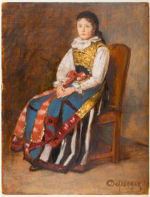 Porträt eines Mädchens in Straubinger Tracht