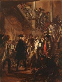 Bonsoir, messieurs! (Friedrich der Große in Lissa). Skizze