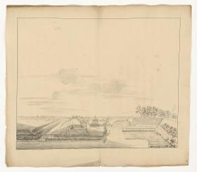 Ansicht der Stadt Wesel, Stadtbefestigung mit vorgelagertem Wall und Befestigungsanlage