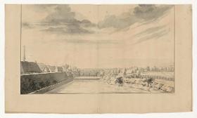 Ansicht der Stadt Wesel, Stadtbefestigung mit Stadttor und Brücke