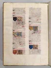 Seite aus Wappenbuch, Le blason d'armes de tous les Royaulmes et des chevaliers de la Table ronde