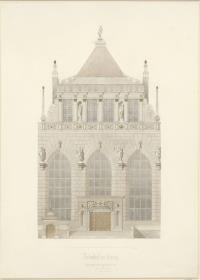 Danzig, Aufnahme des  Artushofs in Danzig, Aufriss der Fassade